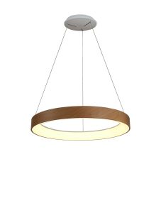 Niseko II Ring Pendant 50cm 40W LED, 2700K-5000K Tuneable, 2950lm, Remote Control & APP, Wood, 3yrs Warranty