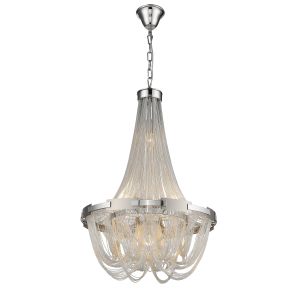 Valery 6 Light Adjustable E14 Dimmable Silver Pendant