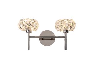Riptor 2 Light G9 Switched Wall Lamp With Polished Chrome And Crystal Shade