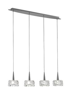 O2 Linear Pendant 4 Light G9 Line, Polished Chrome