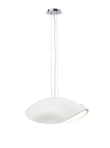 Pasion Rectangular Pendant 4 Light E27, Gloss White/White Acrylic/Polished Chrome, CFL Lamps INCLUDED