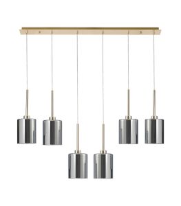 Penton Linear Pendant 2m, 6 x G9, French Gold/Chrome Type B Shade