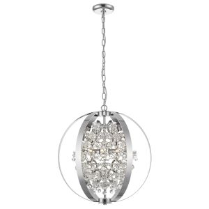Gary 5 Light G9 Adjustable Dimmable Double Insulated Polished Chrome Pendant