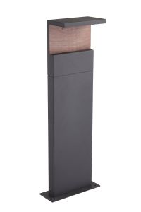 Ruka Floor Lamp Medium, 13W LED, 3000K, 850lm, IP54, Anthracite/Walnut, 3yrs Warranty