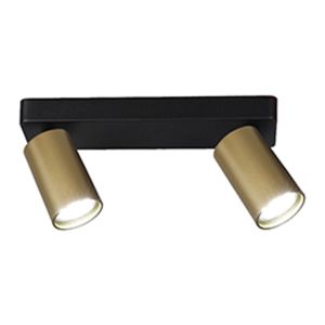 Sal Linear 2 Light Spotlight GU10, Satin Gold/Matt Black