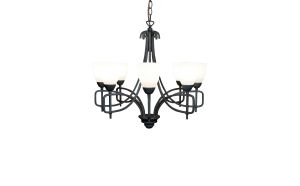 San Marino 54cm Pendant 8 Light E14 Tex/Pewter/Frosted Glass