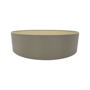 Serena Round Cylinder, 600 x 150mm Dual Faux Silk Fabric Shade, Taupe/Halo Gold