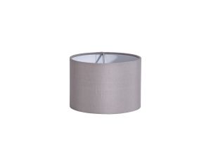 Serena Round Cylinder, 160 x 110mm Faux Silk Fabric Shade, Grey