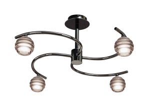 *## Sphere Semi Ceiling 4 Light G9, Black Chrome