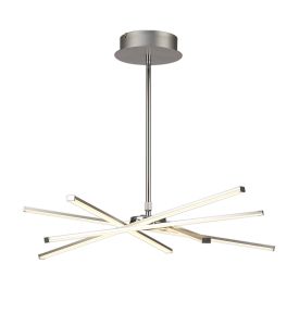 Star LED Pendant 69cm Round 42W 3000K, 3700lm, Dimmable Silver/Frosted Acrylic/Polished Chrome, 3yrs Warranty