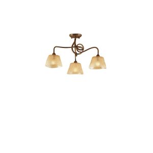 (0039 003) Tentacle 57cm Ceiling 3 Light E14, Rustic Gold