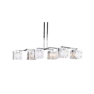 Tokio Rectangular Telescopic 6 Light G9 Line, Gloss White/Polished Chrome