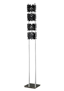 Tokio Floor Lamp 4 Light G9, Gloss Black/Polished Chrome