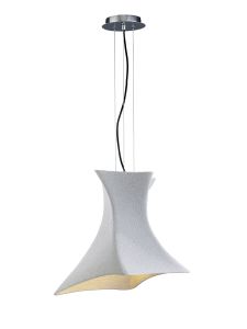 Twist 48cm Pendant 1 Light E27, Cement Effect/Polished Chrome