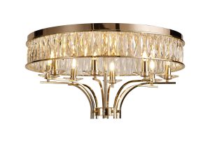 Vivienne 70cm Ceiling 8 Light E14 French Gold/Crystal