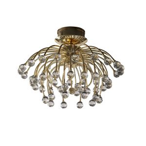 Xeena 60cm Ceiling 10 Light G4 French Gold/Crystal, NOT LED/CFL Compatible